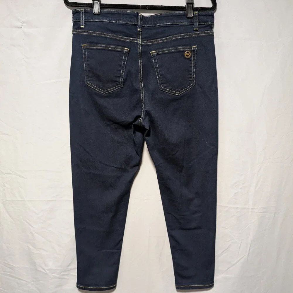 Michael Kors Women's Dark Wash Mid Rise Izzy Skinny Ankle Jeans Size 14‎